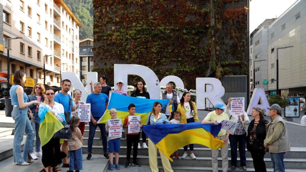 Concentració de refugiats ucraïnesos divendres passat.