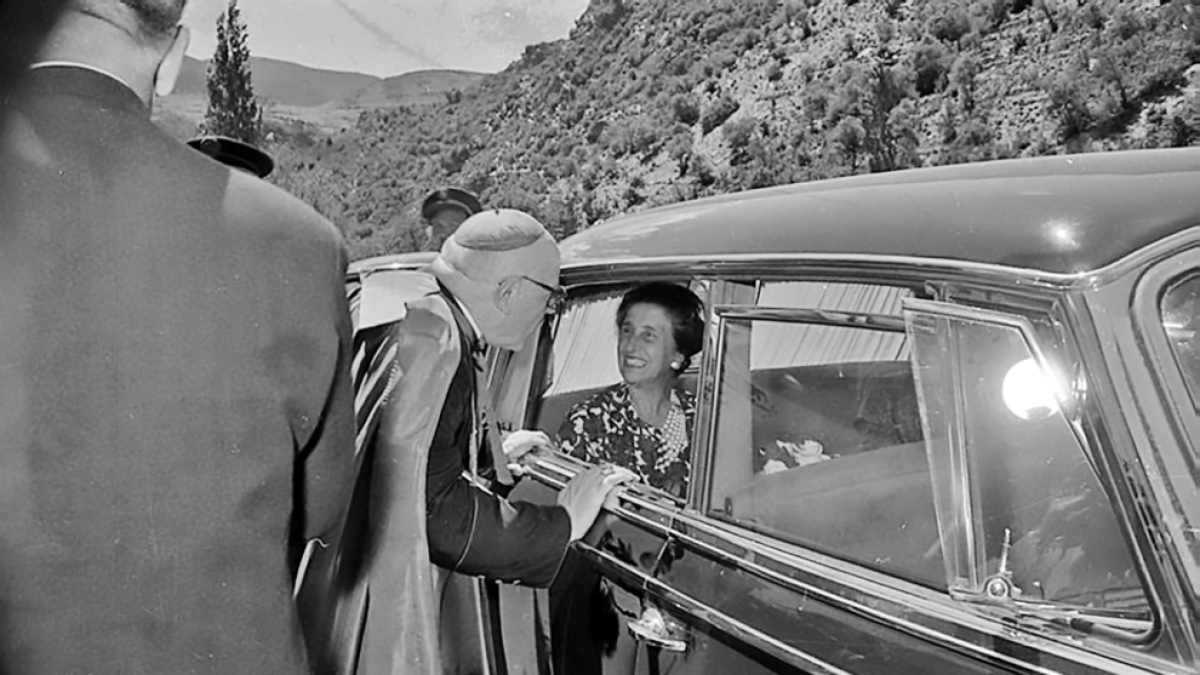 Rebuda a Andorra de Carmen Polo pel Copríncep Ramon Iglesias Navarri.