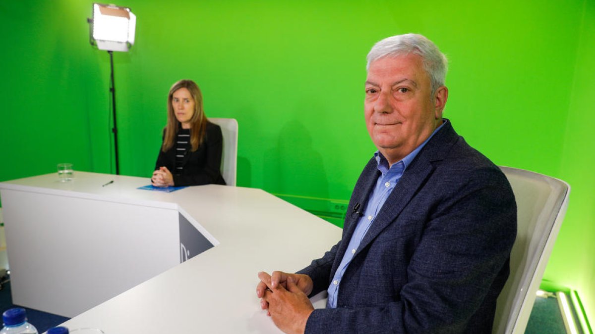 El president de la CEA, Gerard Cadena, ahir a l'estudi de Diari TV.