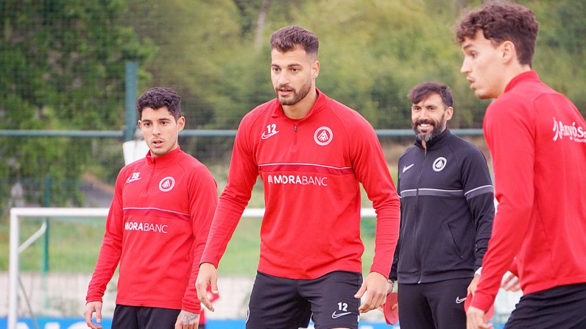 Els tricolors van entrenar ahir a la Corunya.