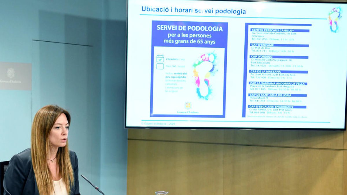 La ministra de Salut, Helena Mas, avui en roda de premsa
