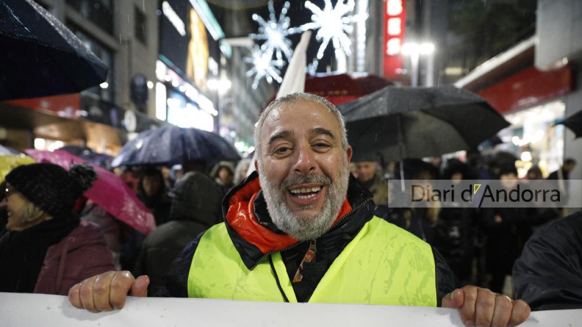 Lluís Anguita en la manifestació del 8 de desembre passat