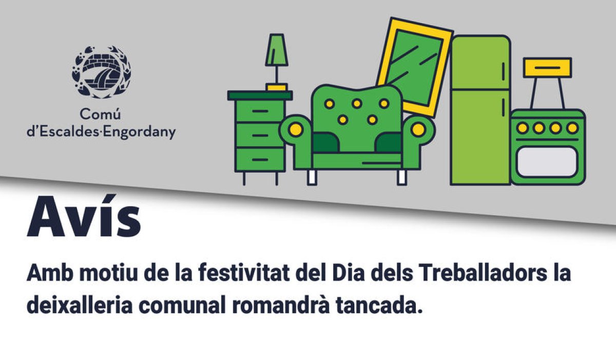 La deixalleria d'Escaldes estarà tancada el dilluns