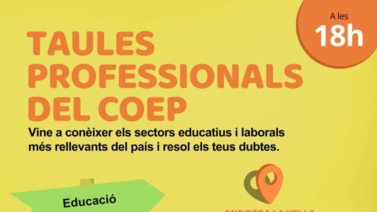 Cartell de les xarrades i els tallers del Centre d'Orientació Educativa i Professional