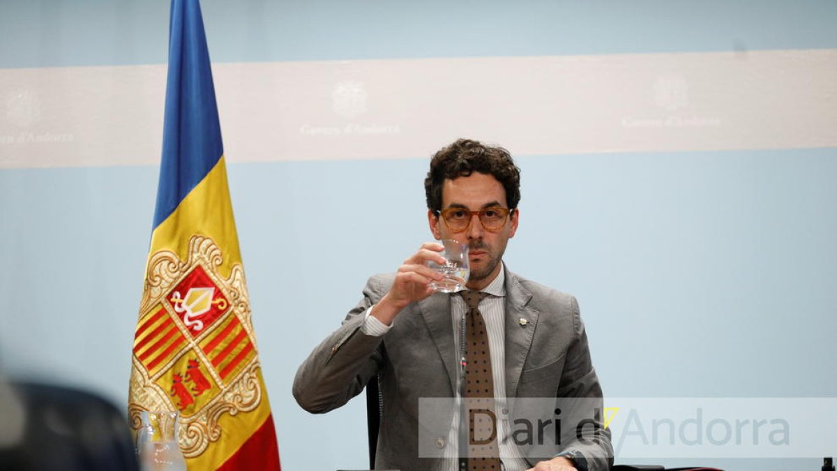 Guillem Casal, portaveu del Govern, en roda de premsa.