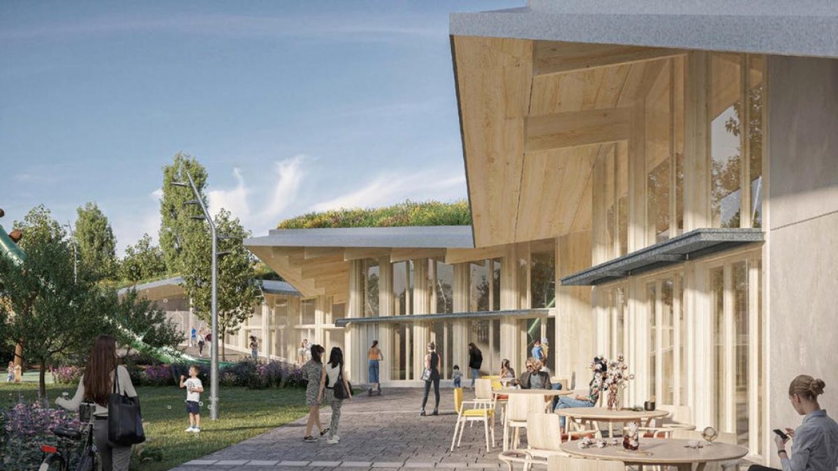 Simulació del futur local de restauració del parc de l'Ossa.