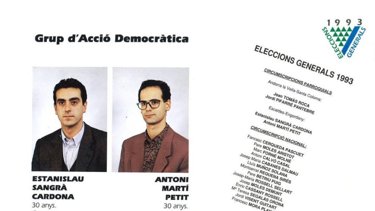 Papereta de les primeres eleccions a les quals es va presentar i guanyar Toni Martí