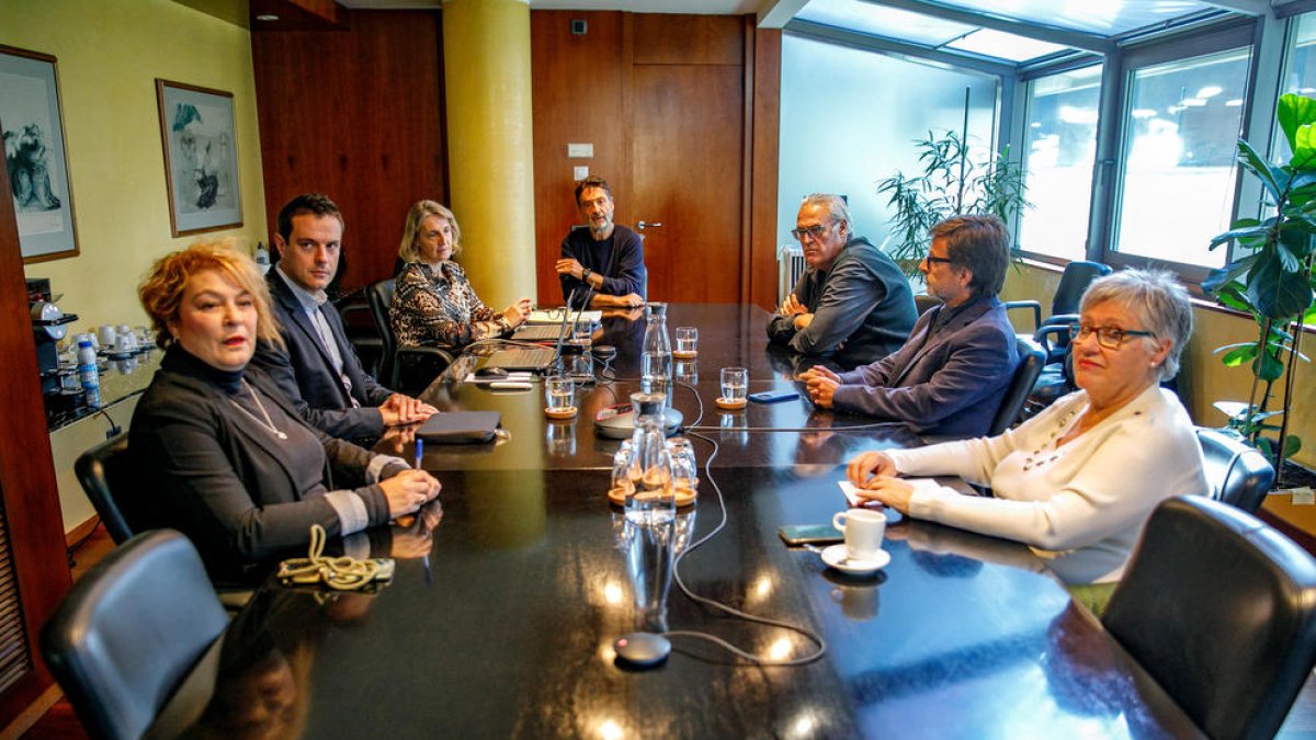 La reunió del consell d'administració, ahir.