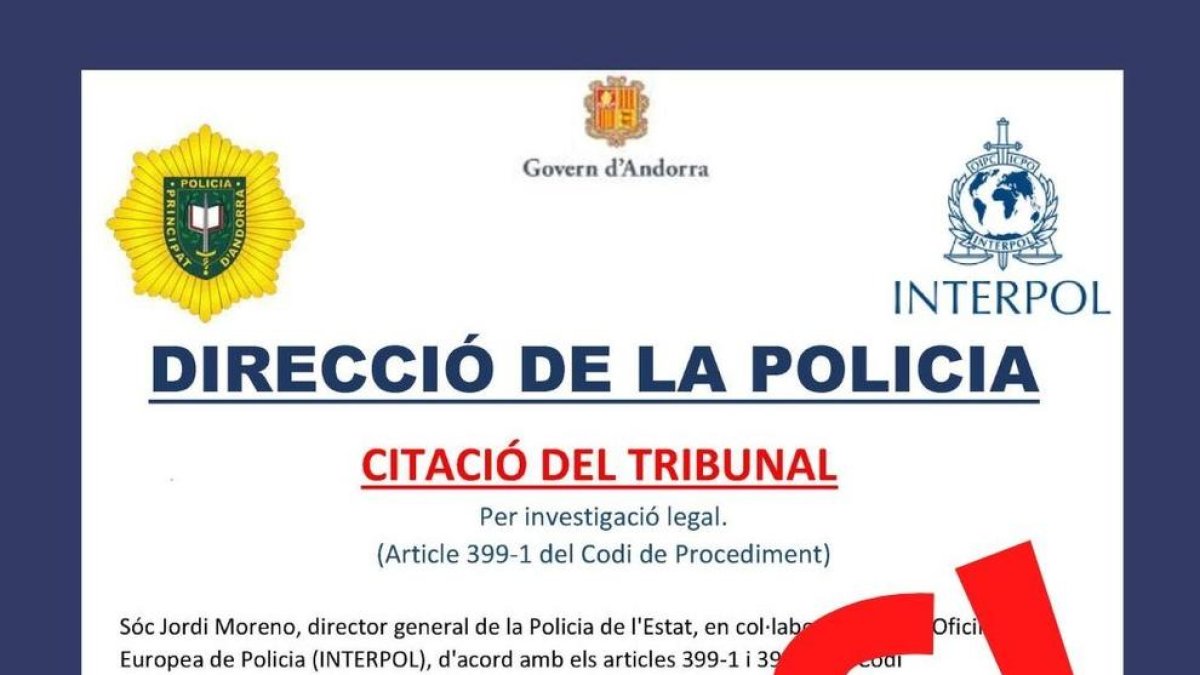 Alerta per correus falsos suplantant la policia