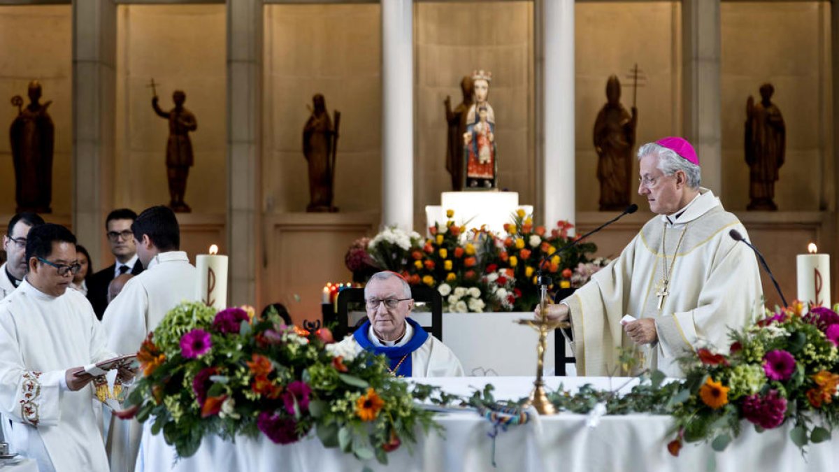 El secretari d'Estat del Vaticà, Pietro Parolin, i el Copríncep, Joan-Enric Vives.