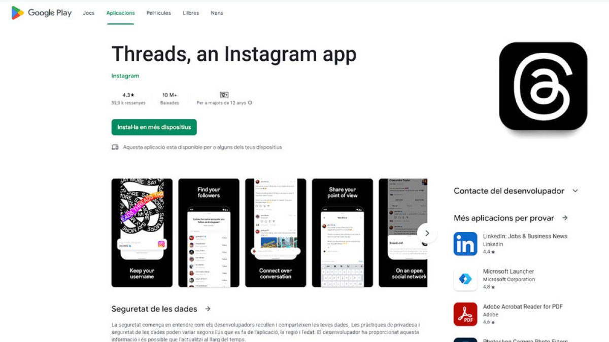 Imatge que els usuaris andorrans trobaven a l'hora de descarregar l'app.