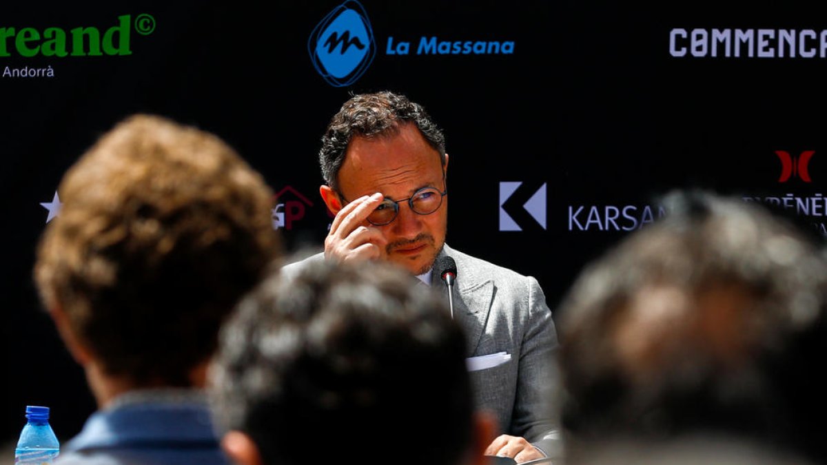 El cap de Govern, Xavier Espot, durant la jornada d'ahir.