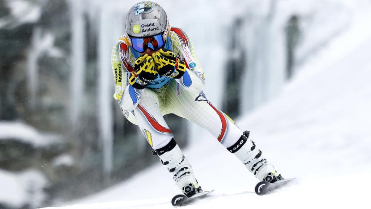 Moreno, al primer entrenament a Zermatt-Cervinia.