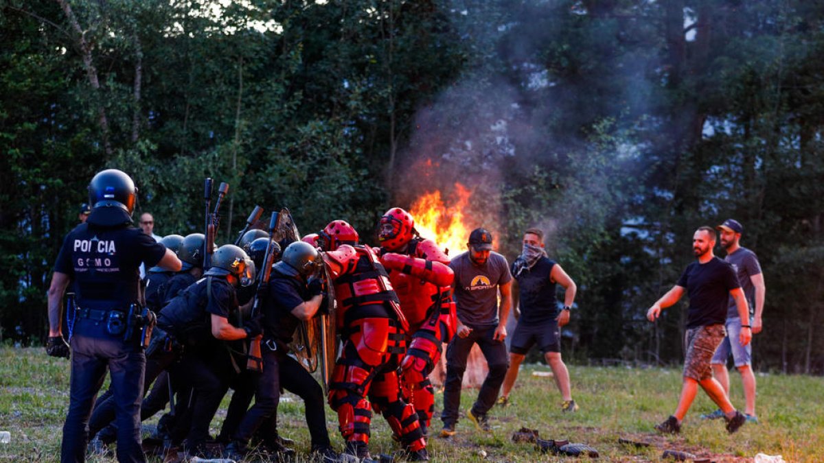 Els alumnes agents durant el simulacre