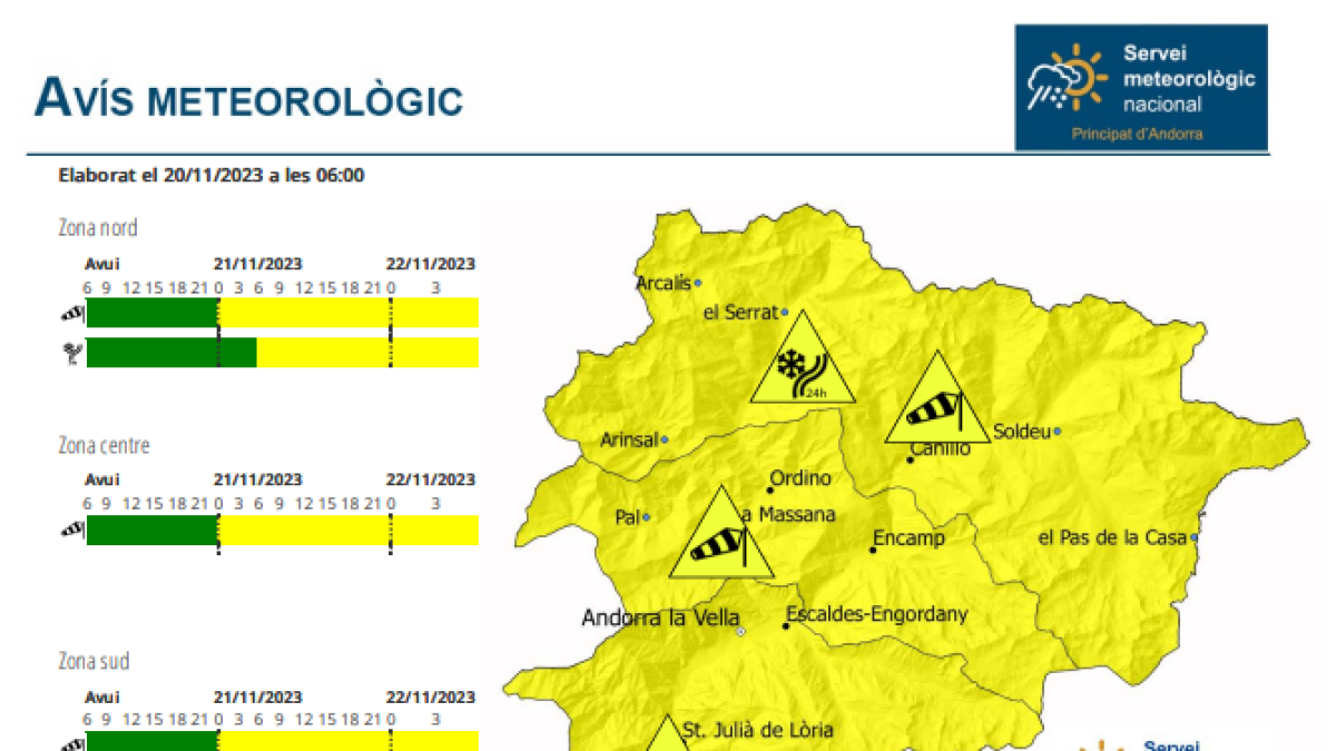 El vent serà fort a partir de la mitjanit