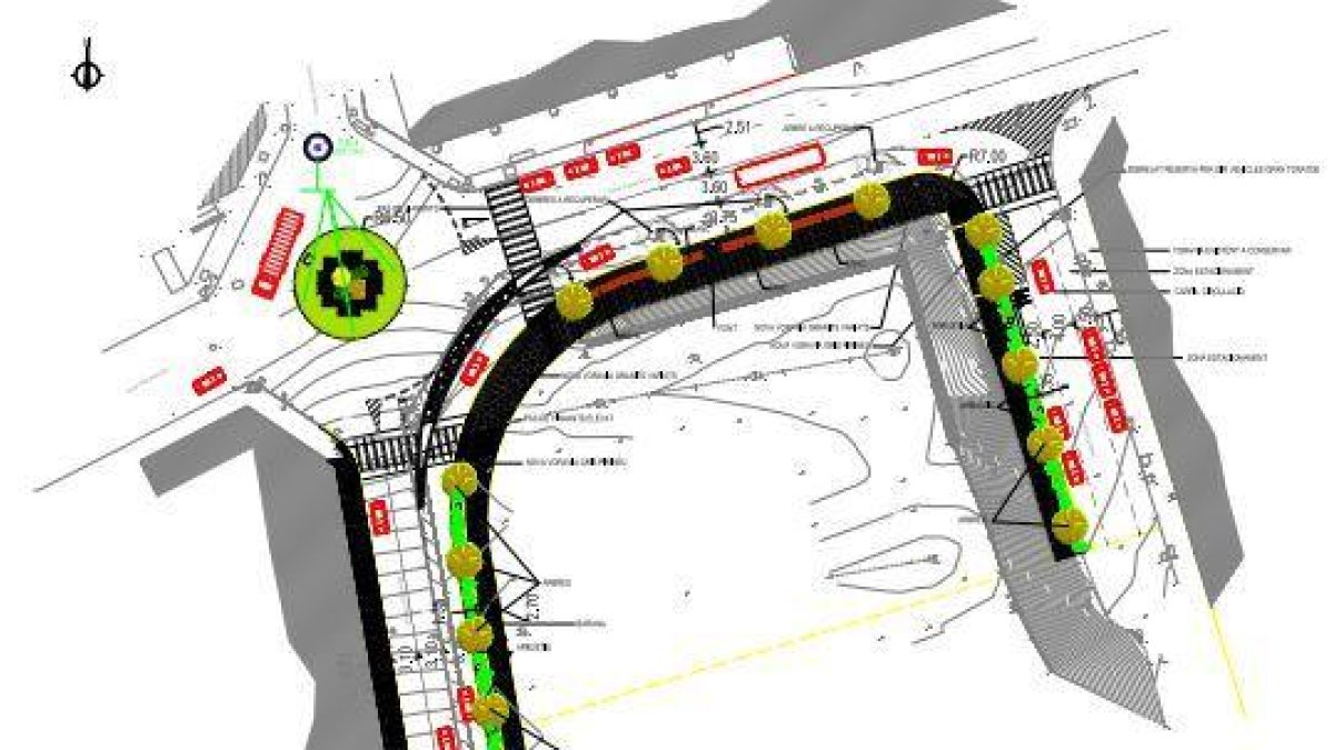 Mapa de distribució dels arbres pel carrer Doctor Vilanova