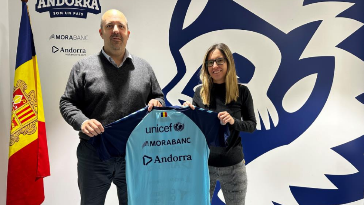 El president del MoraBanc Andorra i la presidenta d'Unicef Andorra