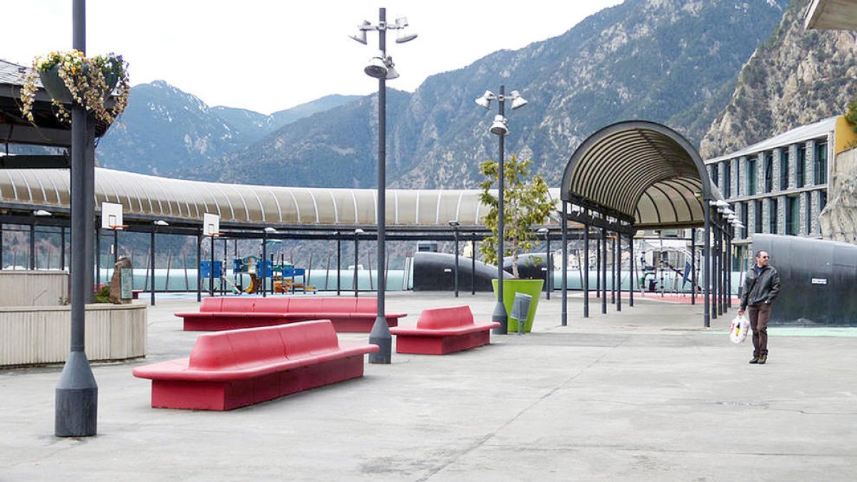 La plaça del poble d'Andorra la Vella.