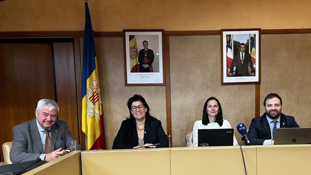 Les cònsols de la Massana en la roda de premsa després de la sessió de comú