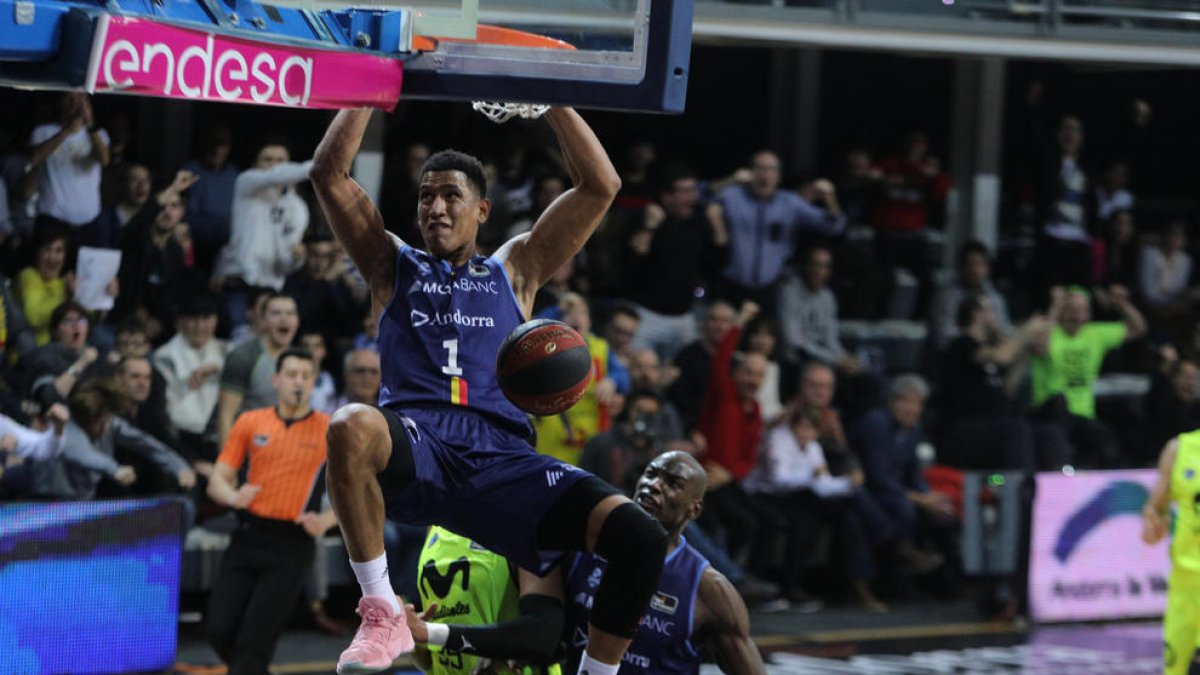 Tyson Pérez, en un duel de l'etapa anterior amb el MoraBanc Andorra.