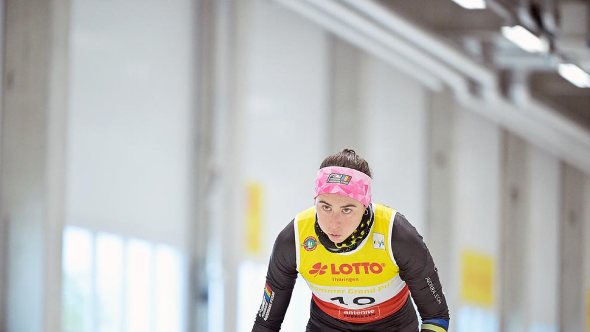 Carola Vila, en un dels entrenaments a Suïssa.