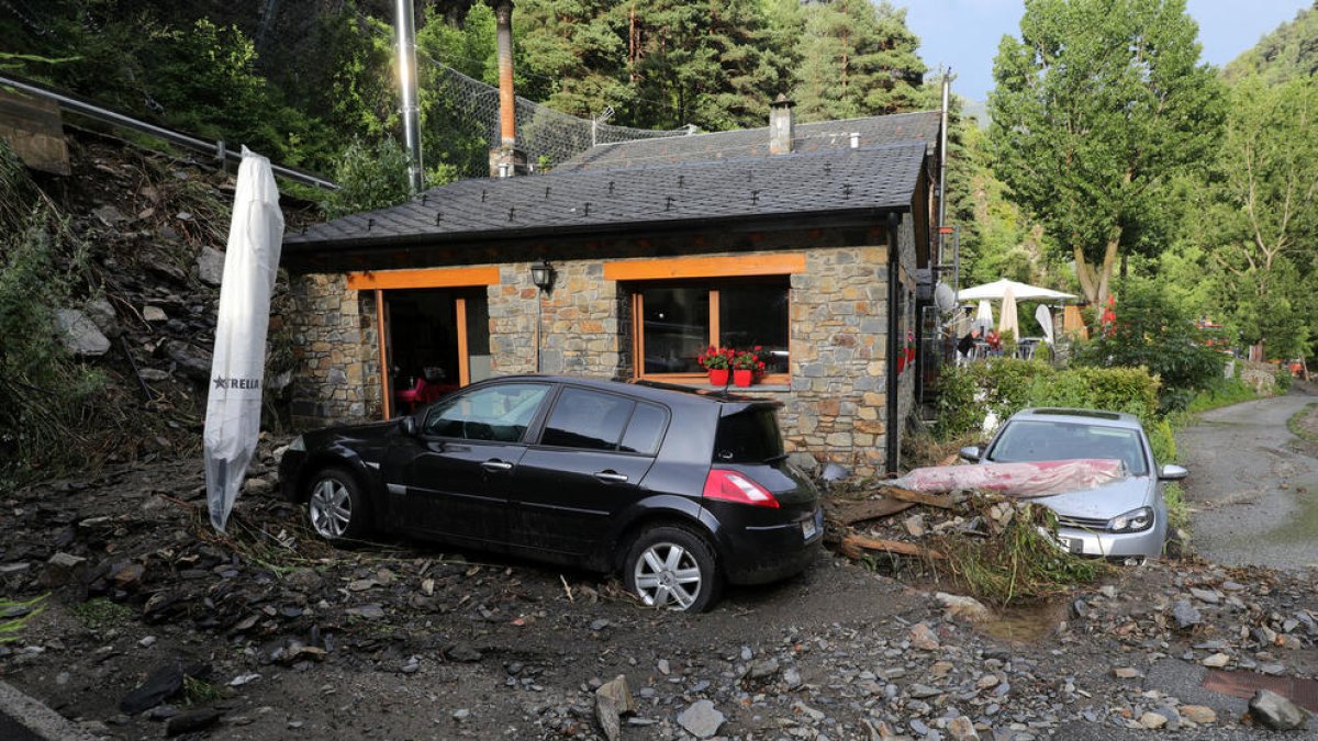 La zona de la carretera de Beixalís afectada pels aiguats del juny del 2021.