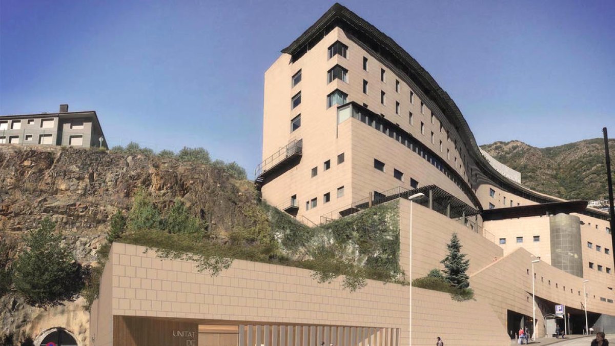 Imatge virtual de l'antic projecte per a la unitat de radioteràpia.