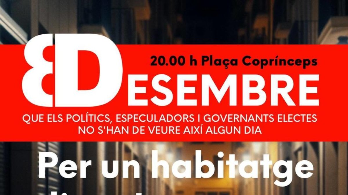 Cartell de la manifestació de divendres per reclamar habitatge digne
