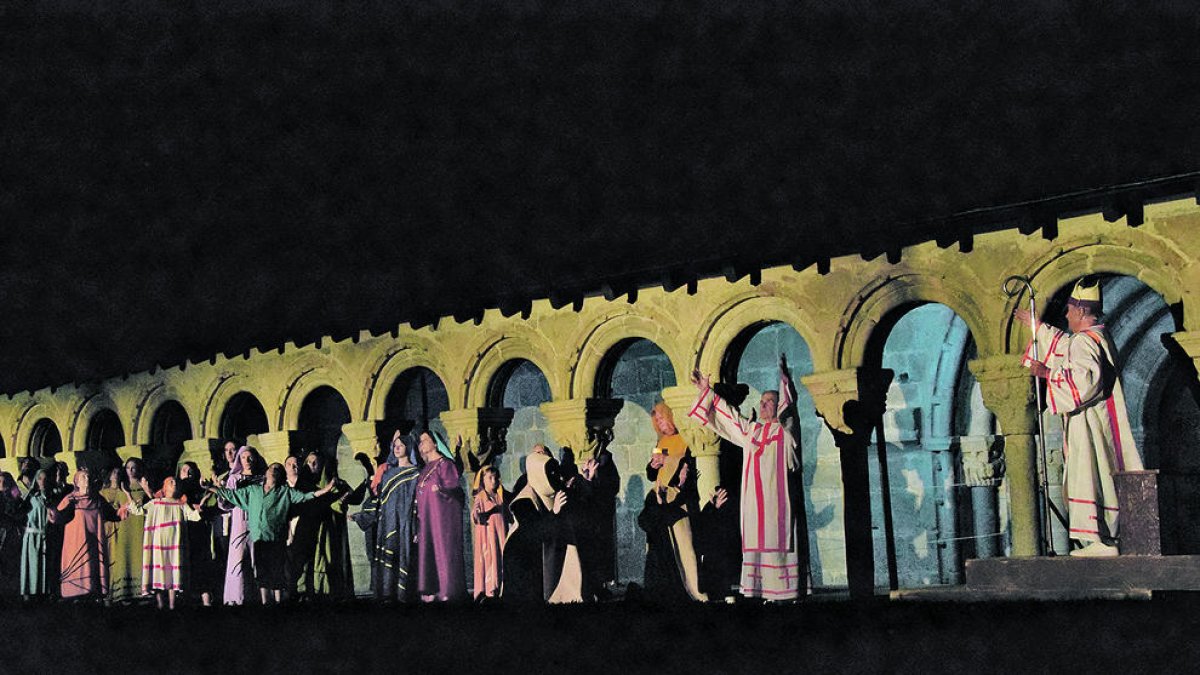 Imatge de la representació en la nit d'estrena d'enguany