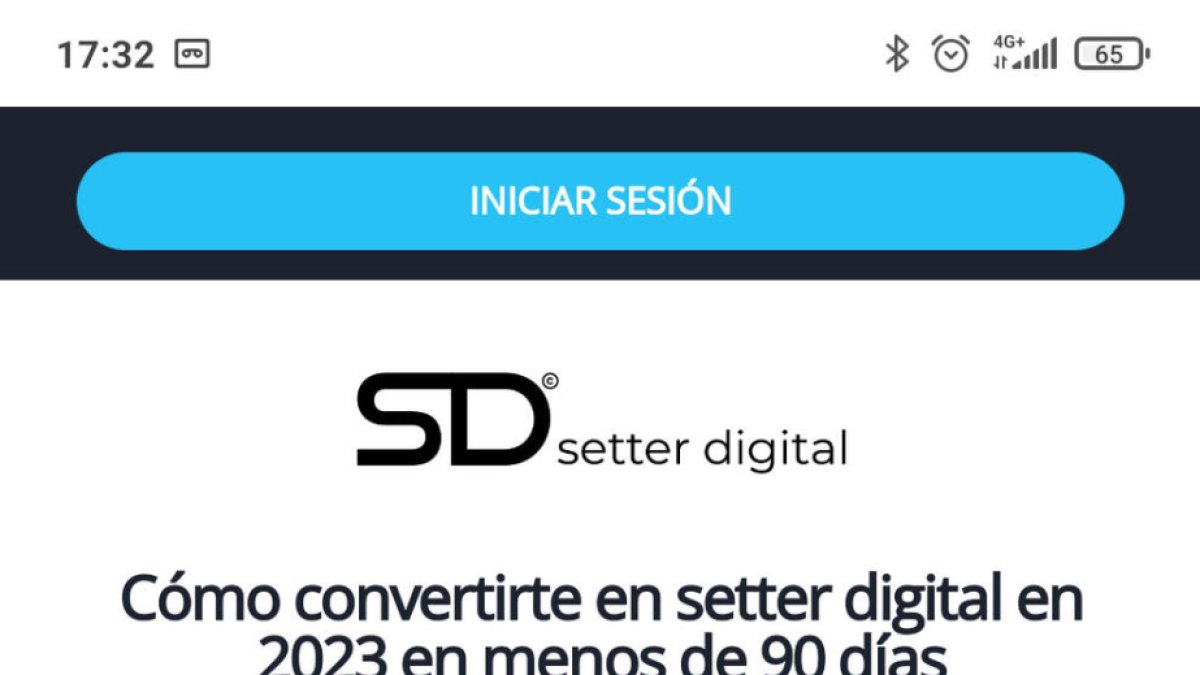 Imatge de la web que ofereix el curs de setter digital.