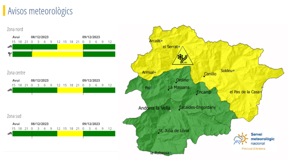 Avís groc per neu i vent