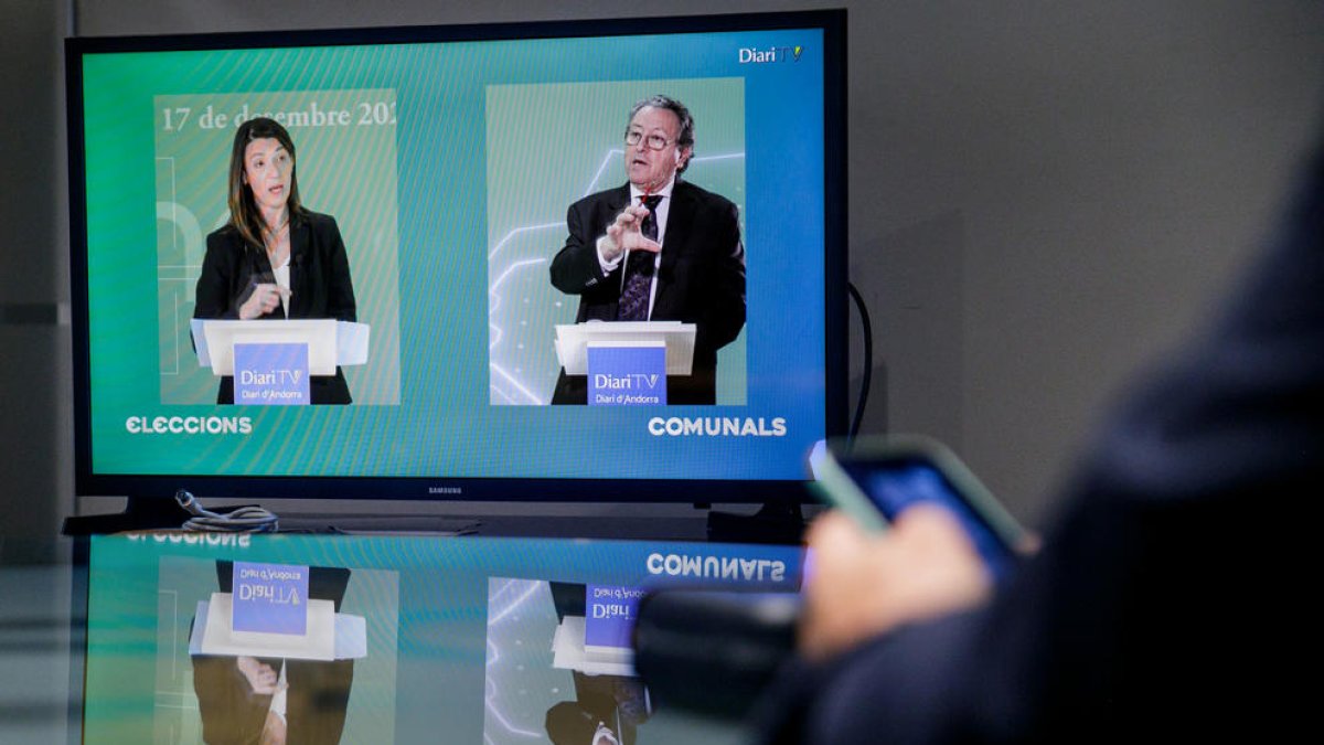 Els dos candidats d'Ordino al debat de Diari TV.