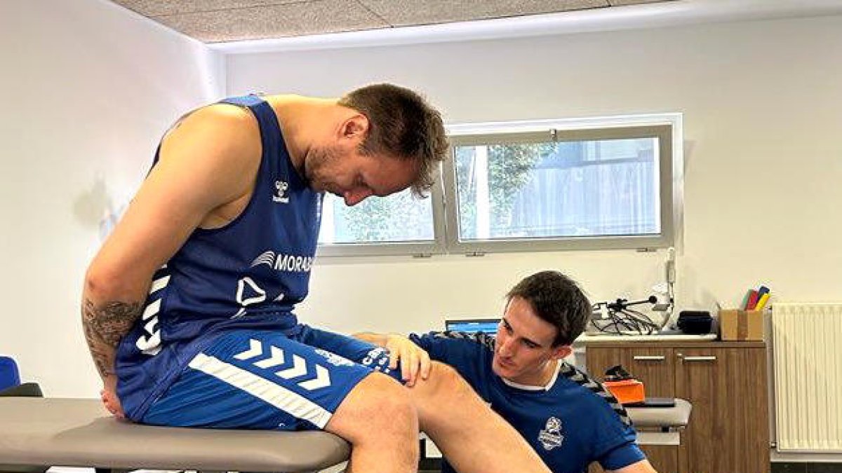 Rafa Luz, durant les proves mèdiques i físiques.