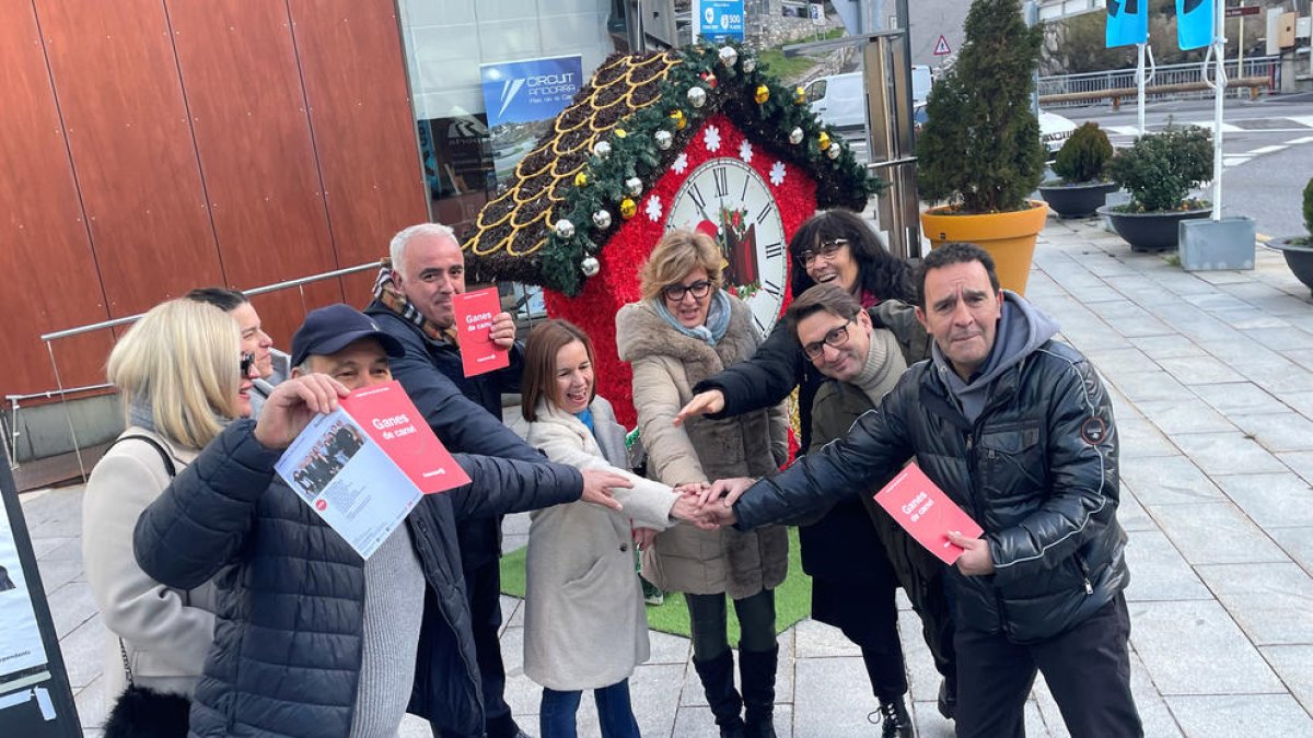 Membres de la llista d'Avancem, ahir.