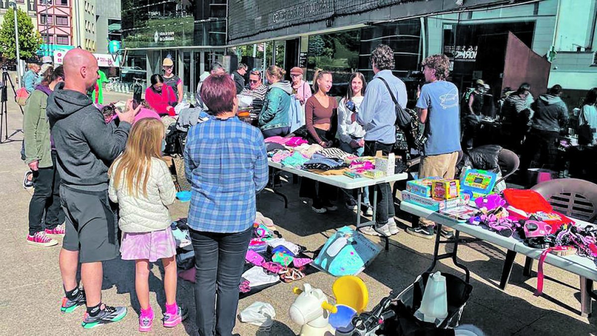El mercat d'articles per reutilitzar, ahir a la Massana.