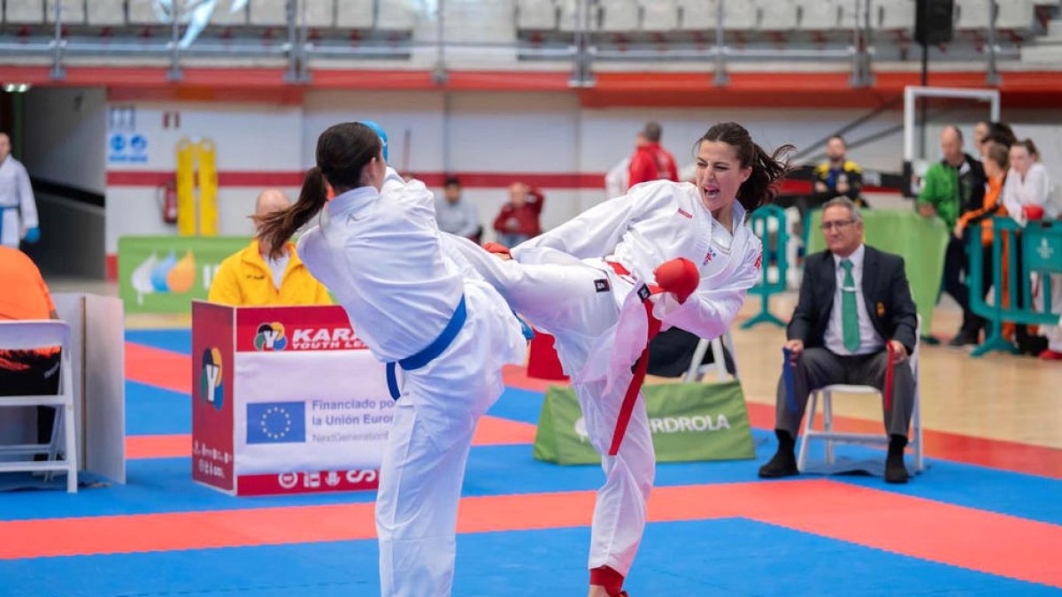 Sandra Herver durant un dels combats a Gijón.