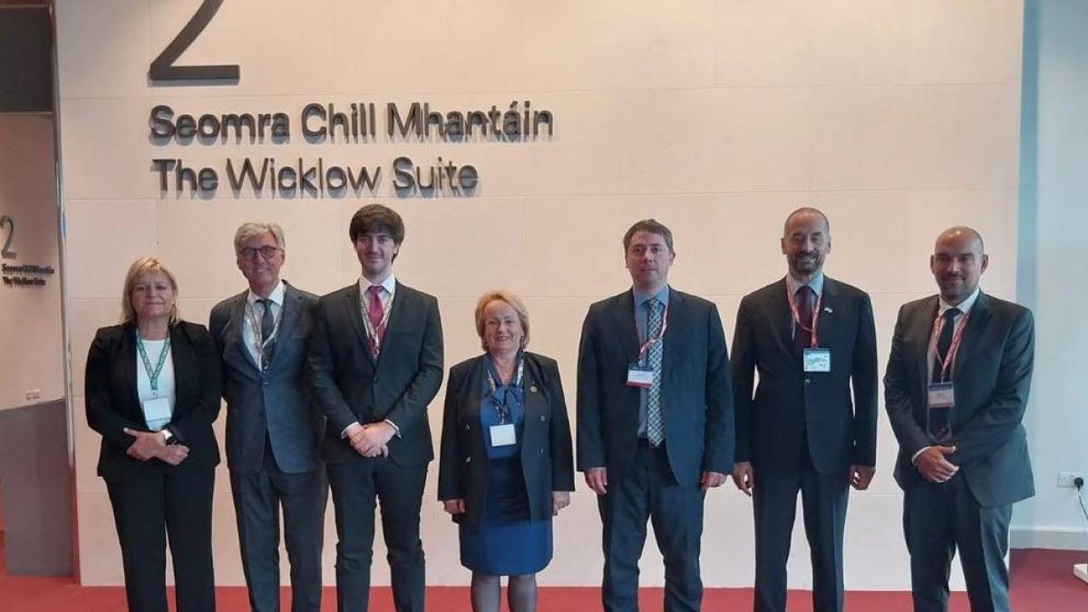 La delegació andorrana amb els representants del parlaments de San Marino i Mònaco