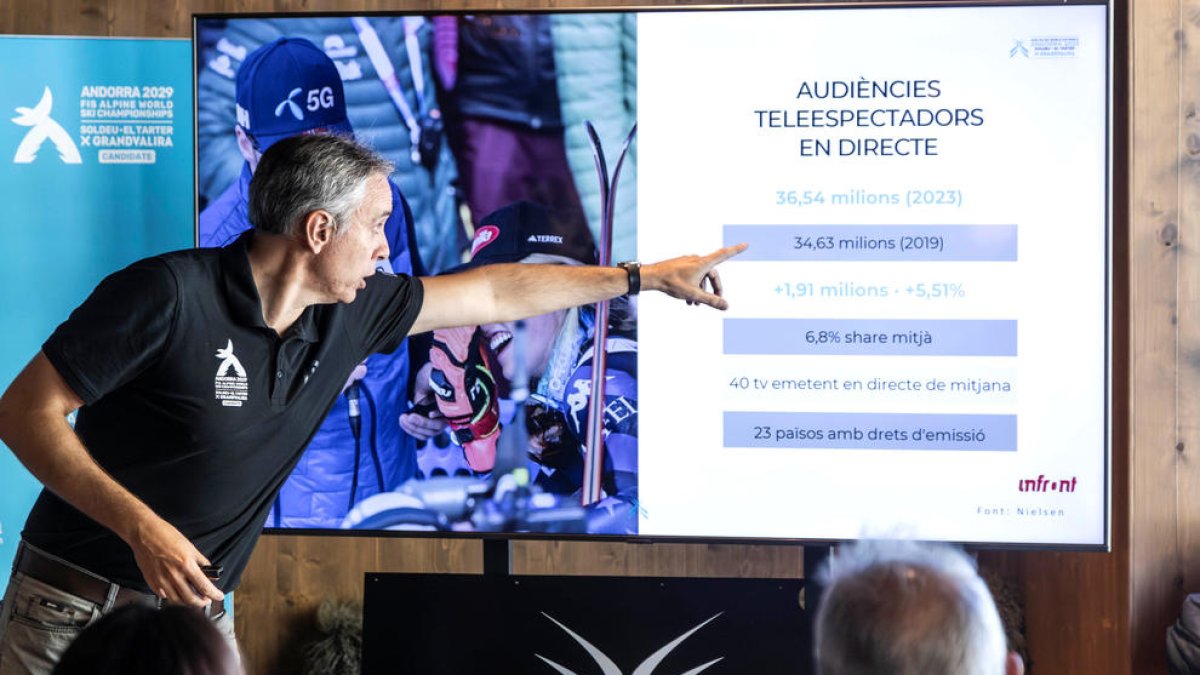 El director de les finals de la Copa del Món, David Hidalgo, durant la presentació.