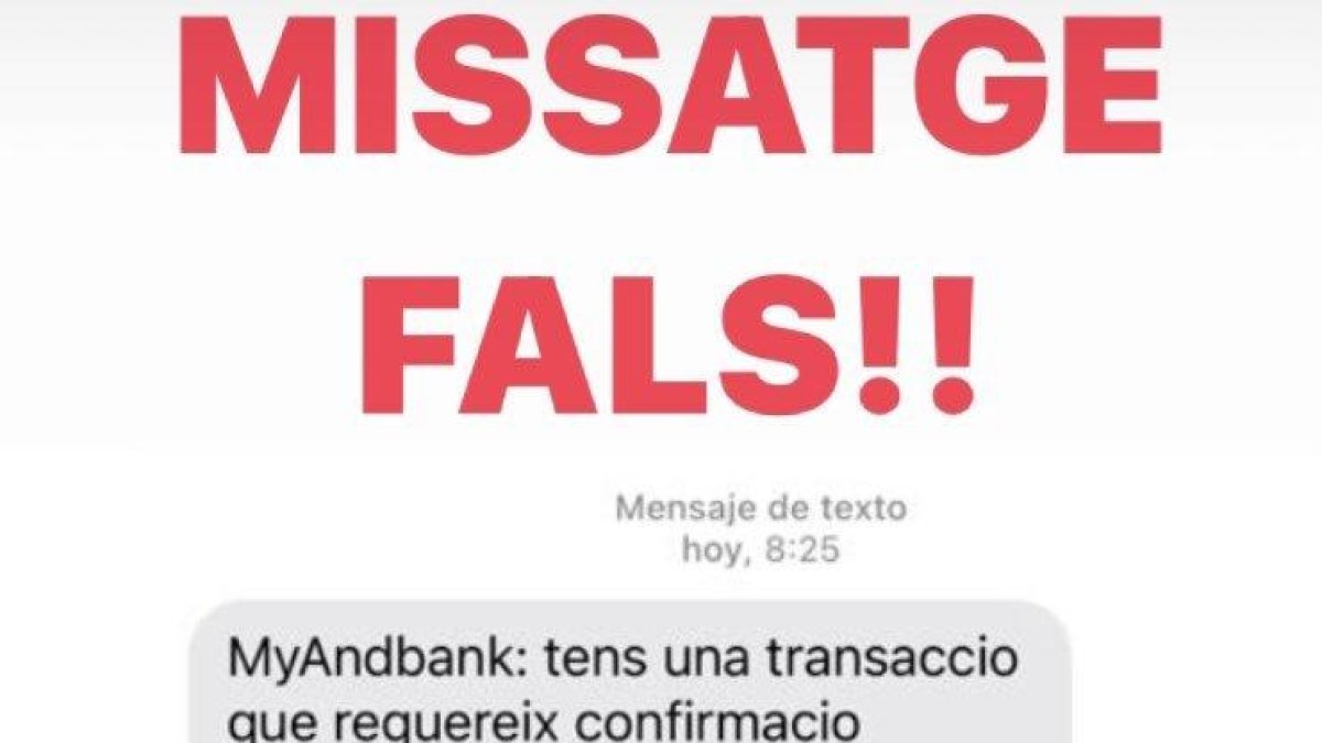 Myandbank alerta de missatges de phishing