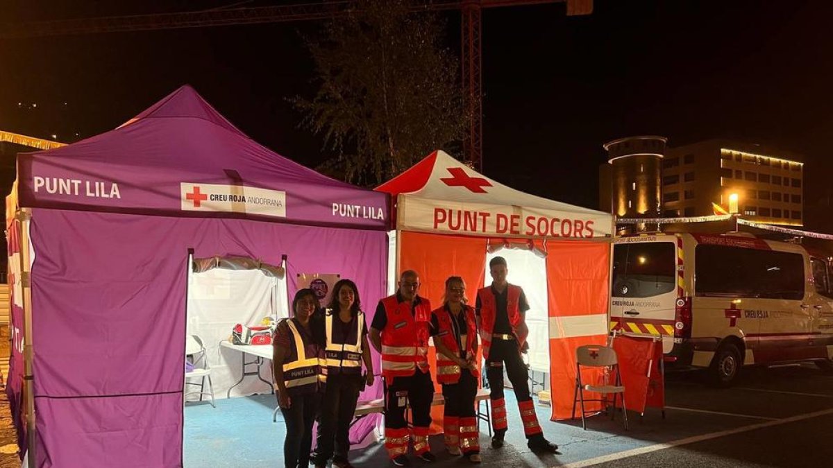 Dispositiu de Creu Roja habilitat a la festa major d'Encamp