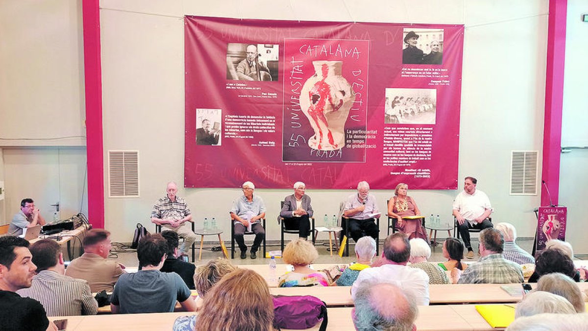 El dia de la inauguració de la Universitat Catalana d'Estiu.