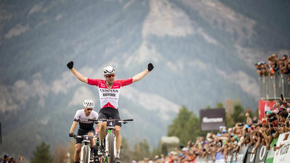 El guanyador de la prova masculina de 'cross-country short track', Luca Schwarzbauer.
