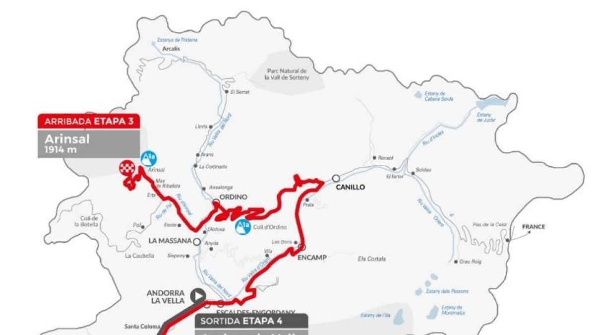 Recorregut de l'arribada de La Vuelta a Arinsal