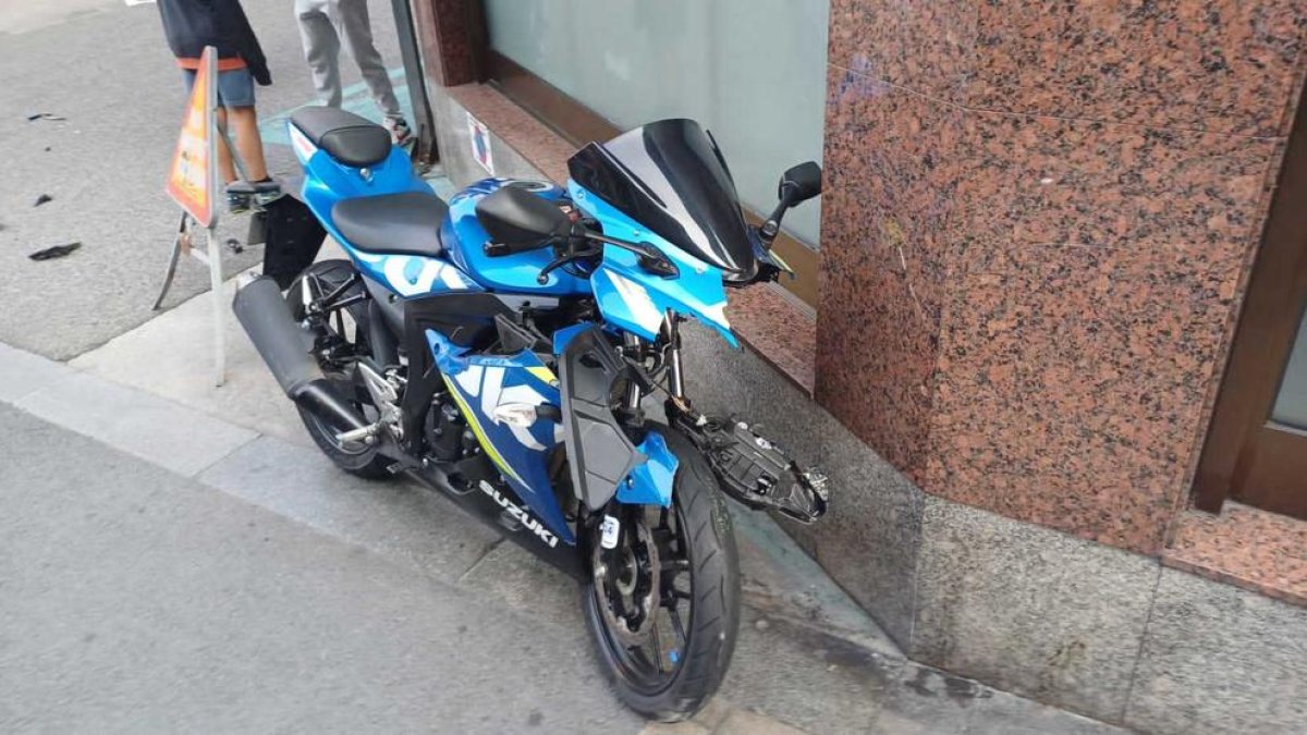 La moto accidentada