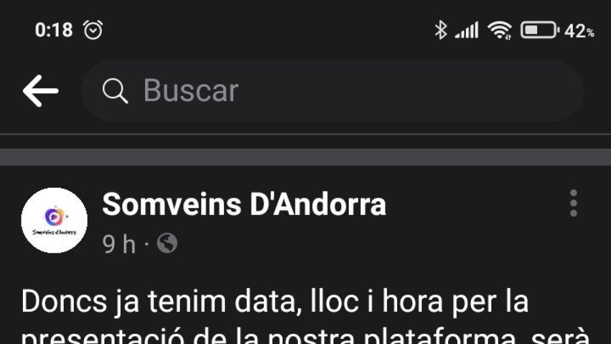 Un post a Facebook convocant els veïns.