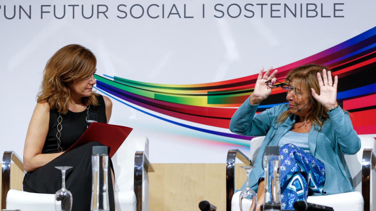 Conxita Marsol durant l'entrevista en la jornada d'Andorra Work.