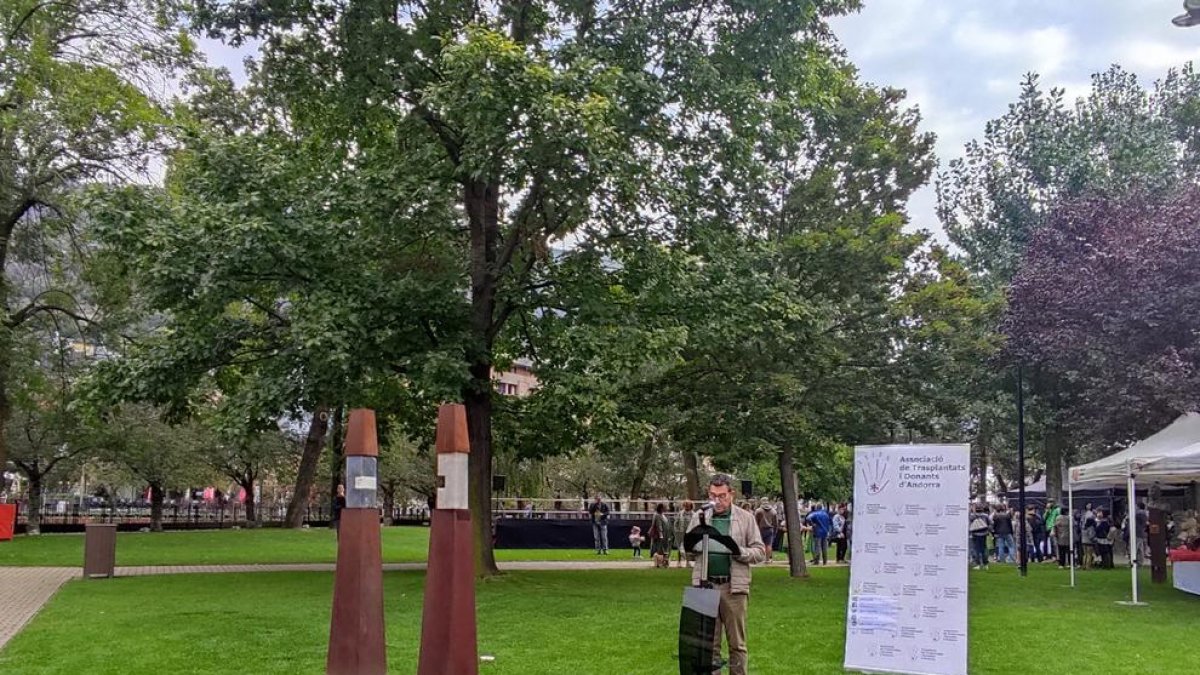 Miquel Canturri a l'acte d'homenatge al donant