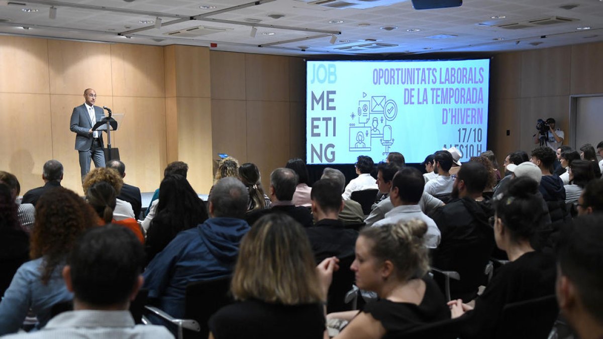 El secretari d'Estat d'Economia, Treball i Habitatge, Jordi Puy, al Job Meeting