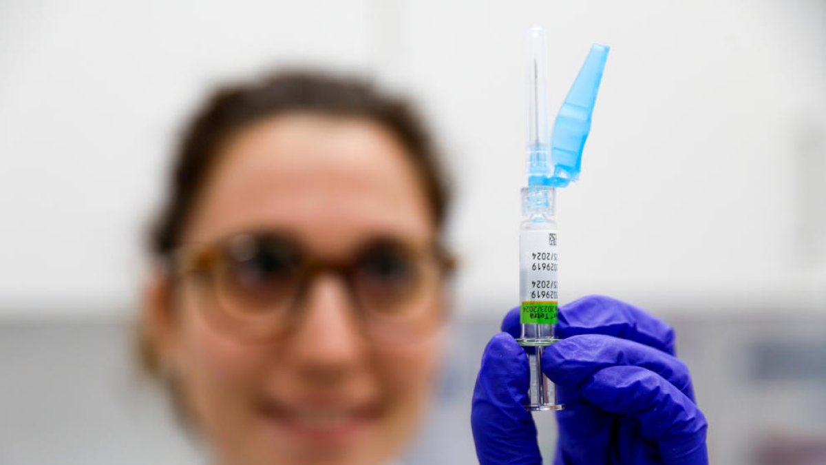 Una de les vacunes contra la grip que es van inocular ahir.