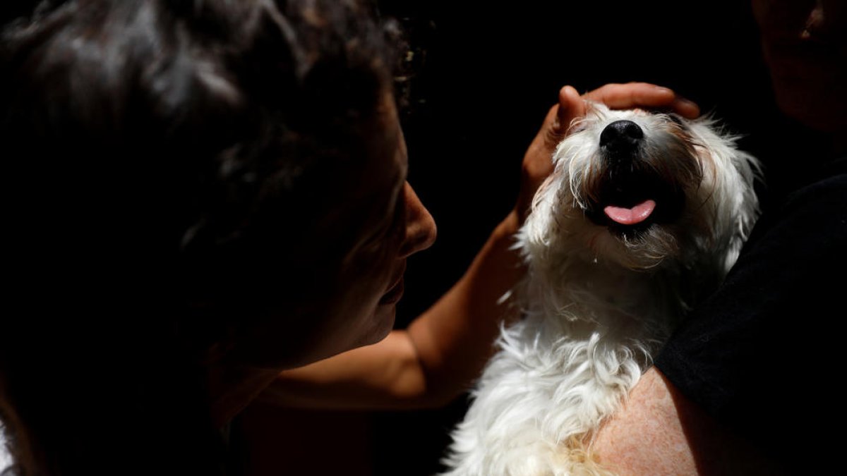 Una propietària amb el seu animal.